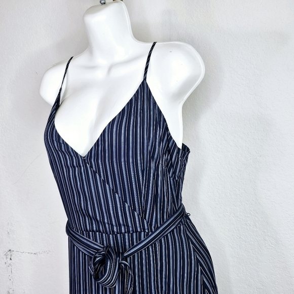 New PAIGE Regina Stripe Maxi Wrap Dress in Rich Navy Small - Picture 5 of 8
